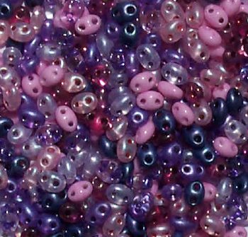 TB-03007 - 10 Grams Lavender Fields Mix 2.5x5mm Preciosa Twin Beads