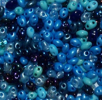 TB-03012 - 10 Grams Blue Jay Mix 2.5x5mm Preciosa Twin Beads