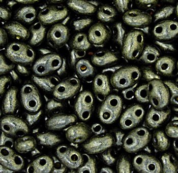 TB-01013 - 10 Grams Terra Green Pearl 2.5x5mm Preciosa Twin Beads
