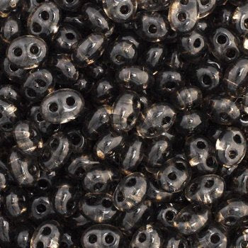 TB-02012 - 10 Grams Transparent Dyed Grey 2.5x5mm Preciosa Twin Beads