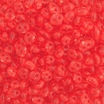 TB-02016 - 10 Grams Transparent Dyed Orange 2.5x5mm Preciosa Twin Beads