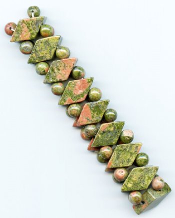 Unakite Diamond Bracelet