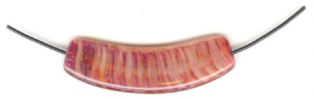 1 48.5mmx13mm Unicorne Banana Leaf Bead - Salmon (21304)