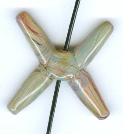 1 25mm Unicorne CrissCross Bead - Warm Kisses (22028)