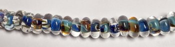10 9mm Unicorne Donut Beads - Aquamarine (21225)