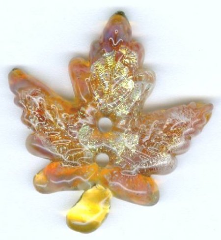 1 28mm Unicorne Maple Leaf Button - Apple