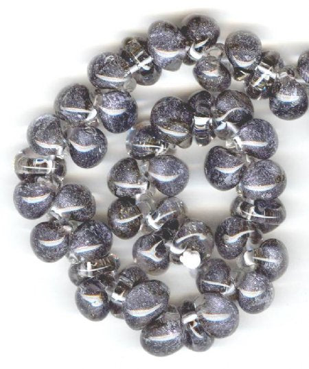 10 10mm Unicorne Black Galaxy Teardrop Beads (21874)