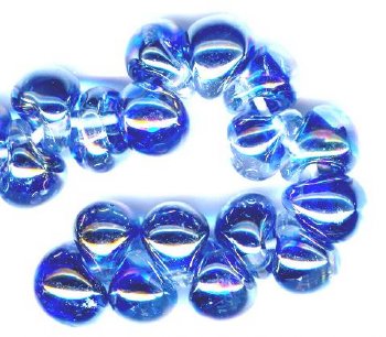 10 10mm Unicorne Circus Bubbles Teardrop Beads (22253)