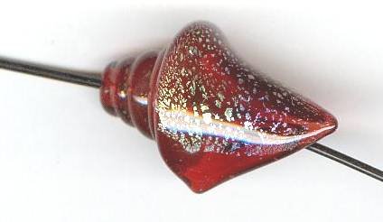 1 25mm Ruby Rainbow Nobilis Unicorne Seashell Bead (21962)
