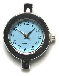 1 32x23mm Watch Face Silver with Blue Face
