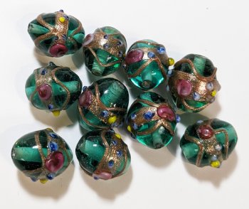 10 16x12mm Transparent Emerald Oval Wedding Cake Beads