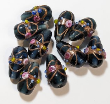 10 20x12mm Transparent Montana Wedding Cake Drop Beads
