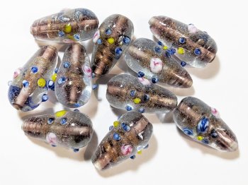 10 22x15mm Crystal and Light Amethyst Wedding Cake Drop Beads