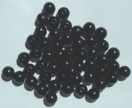 50 10mm Black Round Wood Beads