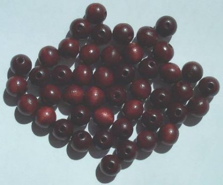 50 10mm Mahogany Round Wood Beads