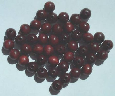 50 10mm Mahogany Round Wood Beads
