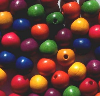 50 10mm Mixed Multi Round Wood Beads