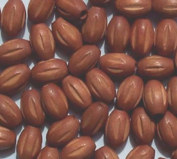 50 10.5x7mm Light Brown Ridged Oval Wood Beads