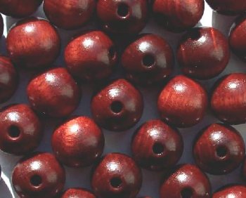50 12mm Mahogany Round Wood Beads