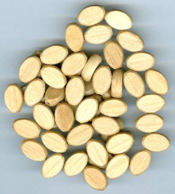 50 12x8mm Flat Oval Natural Wood Beads