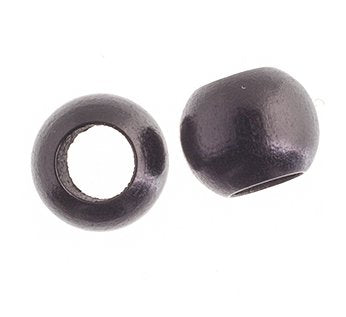 50, 12x9.8mm Black Large Hole Wood Beads