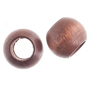 50, 12x9.8mm Dark Brown Large Hole Wood Beads