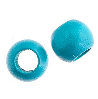 50, 12x9.8mm Turquoise Large Hole Wood Beads