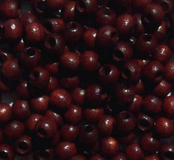 100 4mm Mahogany Round Wood Beads