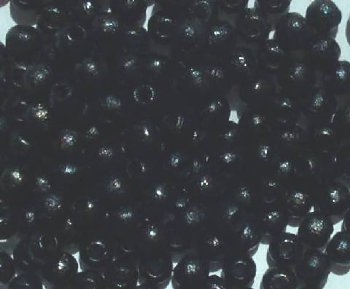 100 4mm Black Round Wood Beads