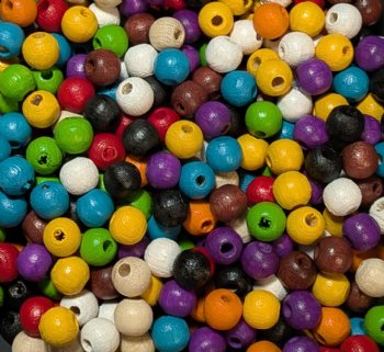 100 6mm Mixed Round Wood Beads