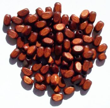 100 6x3mm Dark Brown Rounded Edge Rectangle Wood Beads
