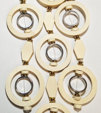 7 Inch Strand Crystal Lane Circle and Metal Spacer Coconut Bead / Frames