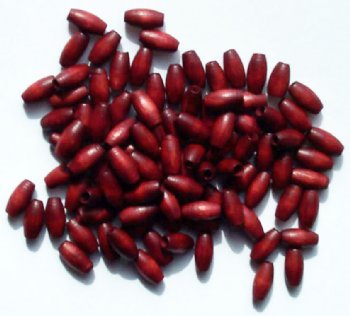 100 8x4mm Mahogany Oval Wood Beads