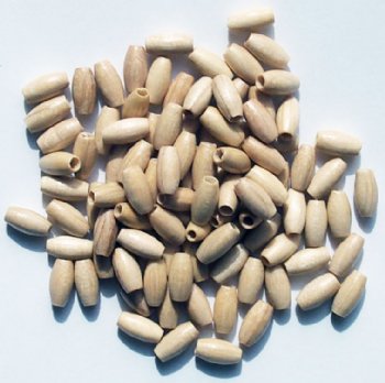 100 8x4mm Natural Oval Wood Beads