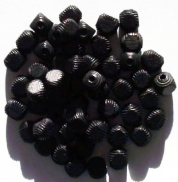 50 9mm Black Rounded Cube Wood Beads