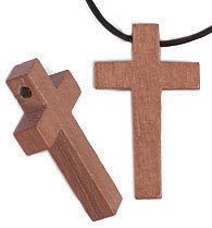 1 25x15 Dark Brown Wood Cross With 2mm Hole