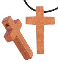 1 25x15 Light Brown Wood Cross With 2mm Hole