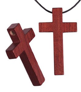 1 25x15 Mahogany Wood Cross With 2mm Hole