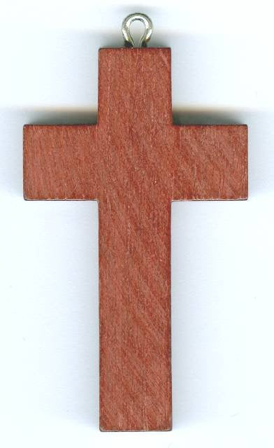 1 50x30mm Mahogany Wood Cross Pendant
