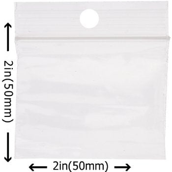 Pack of 100 1.5x1.5 Inch Clear Plastic Zip Lock Bags
