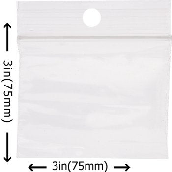 Pack of 100 3x4 Inch Clear Plastic Zip Lock Bags