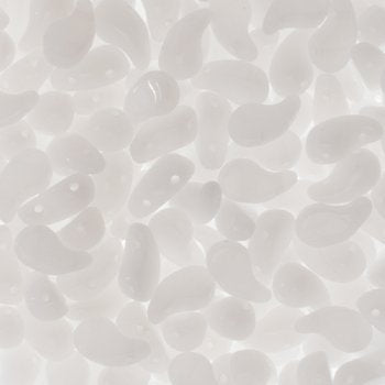 25, 8x5mm Alabaster White LEFT Two Hole Zoliduo Beads