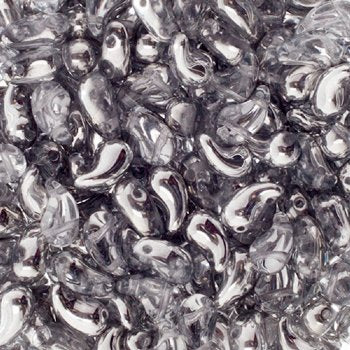 25, 8x5mm Crystal Labrador Half Coat LEFT Two Hole Zoliduo Beads